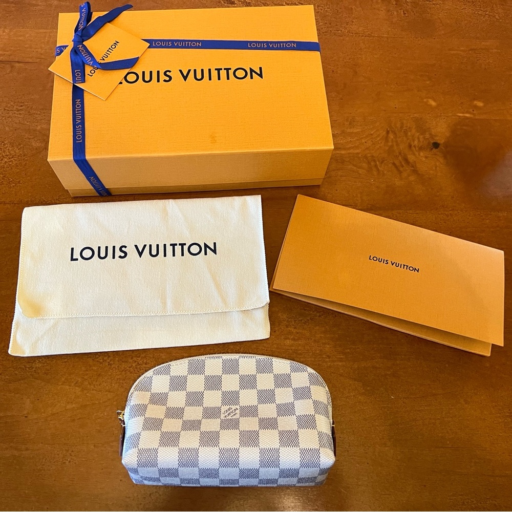 Louis Vuitton Damier Azur Pochette Cosmetic Pouch
